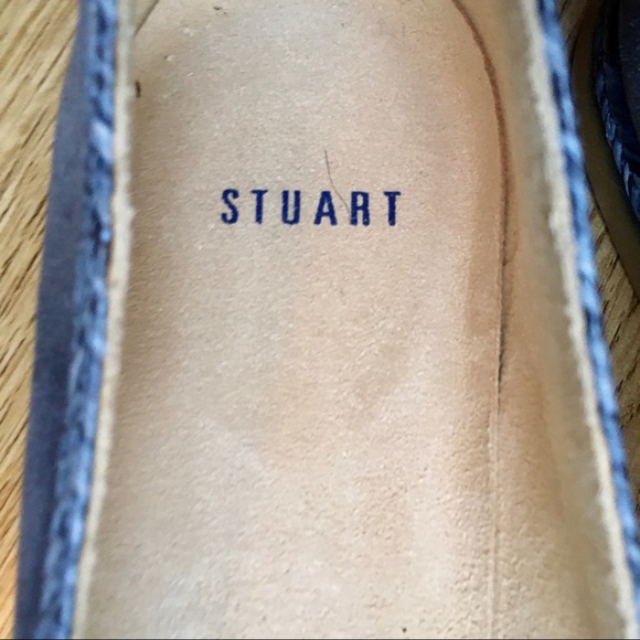 STUART WEITZMAN Suede Slip-on Blue Shoes with Metal detail in size 8.5 - Picture 9 of 9